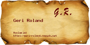 Geri Roland névjegykártya